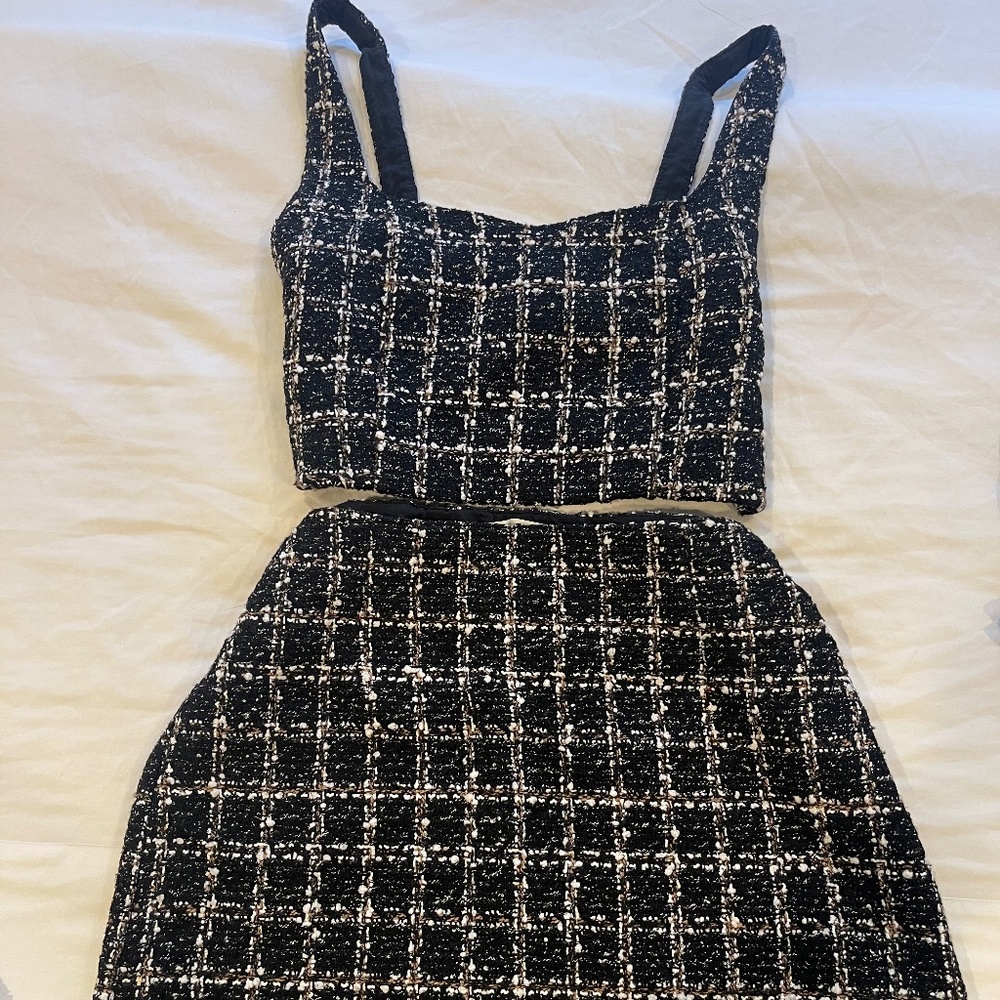 Tweed Abercrombie Skirt and Blouse set